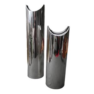 Pair Postmodern Silver “giselle” Vases By Lino Sabattini, Italy, 1970