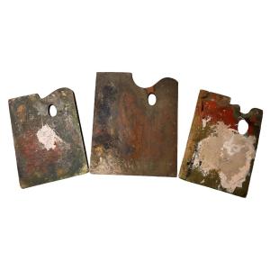 3 Palettes De Peintre  Début XX Eme