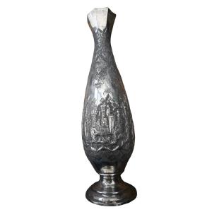 Museum Quality Antique Islamic Qajar Indo-persian Silver Vase