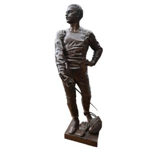 Luca Madrassi , Sculpture En Bronze Français l'Escrimeur