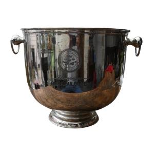 Very Large Champagne Bucket In Silver Metal, Frerejean Freres