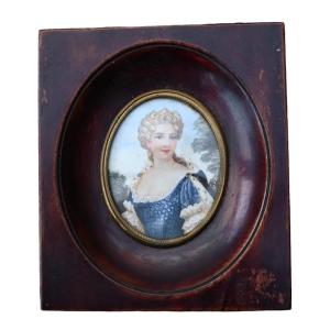 Painted Miniature From The 19th Century, Signed
