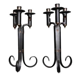 Pair Of Candlesticks Made From Military Bayonets