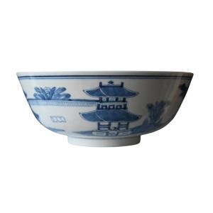 Grand Coupe En Porcelaine Chinoise Bleu/blanc, XVIIIe Siècle