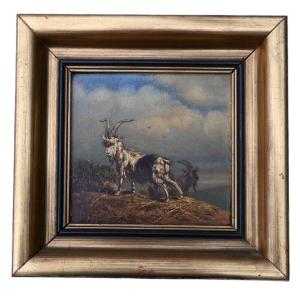 Peinture Sur Panneau d'Un Bouc Et d'Une Chèvre, 1838