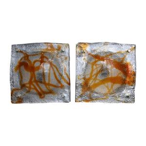 Pair Of Vintage Wall Lights By Toni Zuccheri For Mazzega, Murano, 1970s