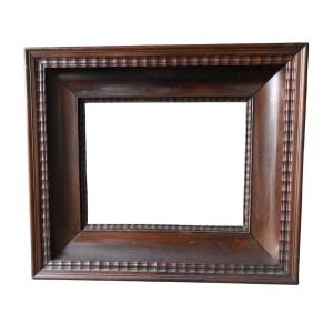 Antique Wooden Frame, 19th Century – 18×24 Cm – Brown Patina, Fluted Molding