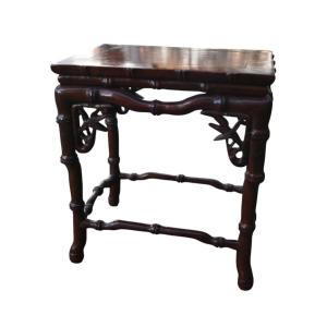 Chinese Carved Wooden Display Stand, Bamboo Style, 20th Century