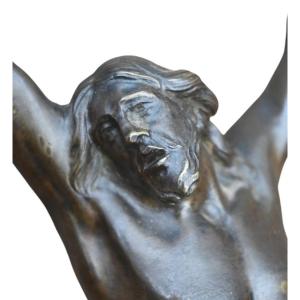 Bronze Corpus Of Christ, Flemish Baroque, 17th Century – Jansenist Type – Height 24 Cm