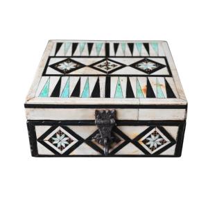 Embriachi Game Box In Inlaid Bone, Italian Certosina, Renaissance (15th–16th Century)
