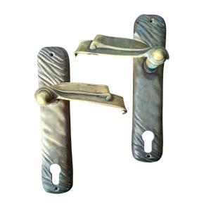 Pair Of Sculptural Bronze Door Handles, Europe, Circa 1960–1970