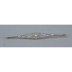 Belle époque Brooch In Gold, Platinum, Pearls, And Diamonds