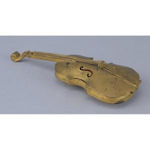 Boîte en laiton en forme de violoncelle, vers 1900