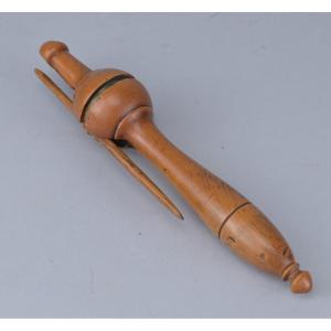 School Clicker Made Of Turned Boxwood, 19th Century