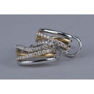 Paire de boucles d’oreilles en or 18 ct et diamants