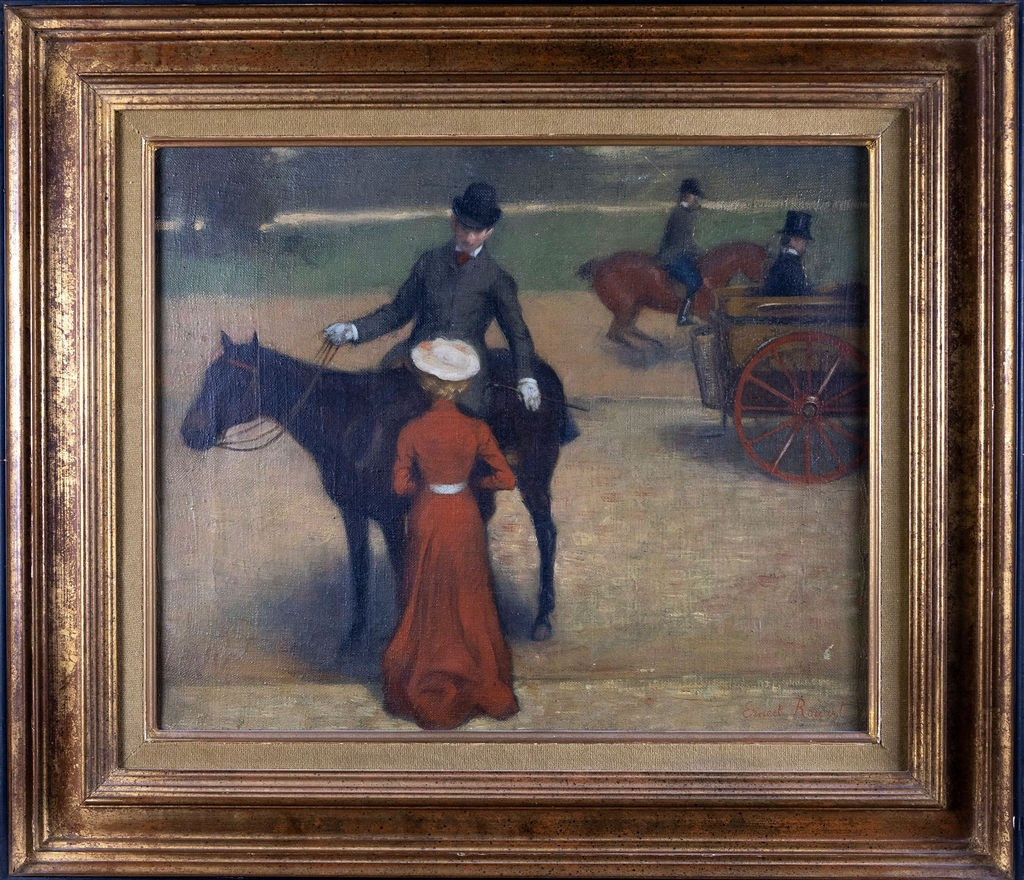 Ernest Rouart.woman Walking And Rider