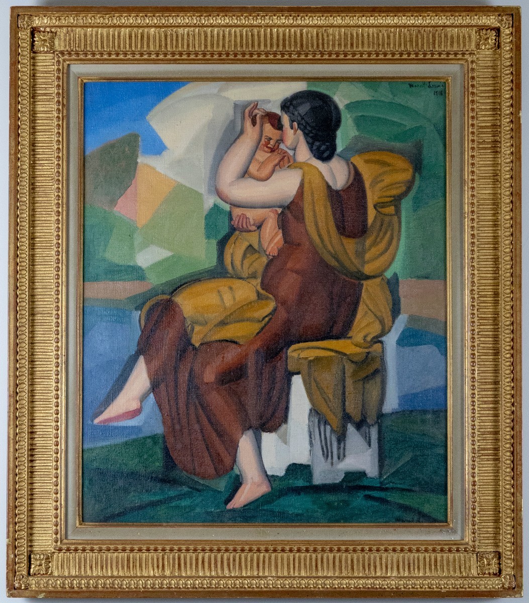 Jules Oury, dit MARCEL-LENOIR 1872-1931 Femme à l'enfant, 1916 Toile signée et datée