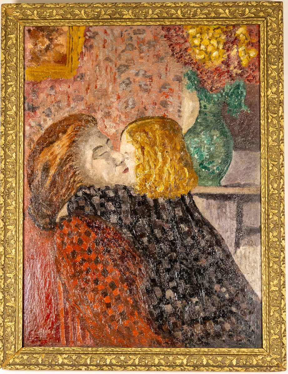 Belgian Pointillist (signed Wellens Ou Wellers), Circle Of Georges Lemmen: Maternal Tenderness