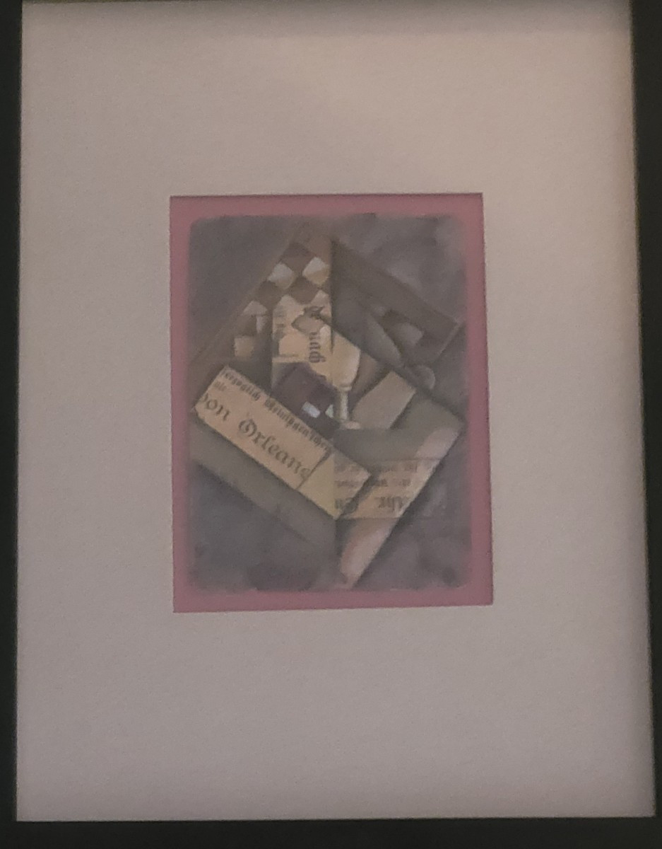 Cubist Still Life:watercolor, Pastel, Collage Of Newspaper Clippings In Gothic Type, Circa 1914-photo-2
