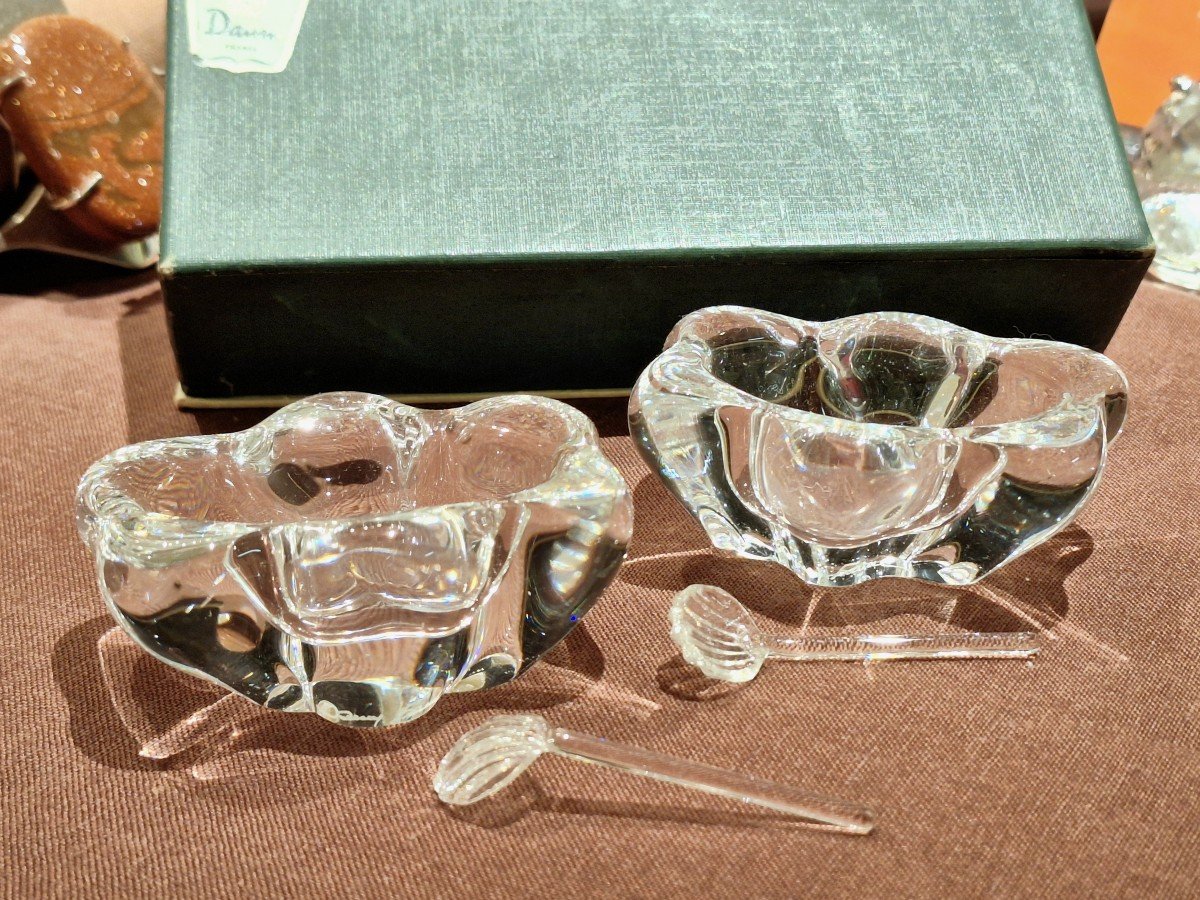 Pair Of Crystal Salt Cellars By Daum-photo-3