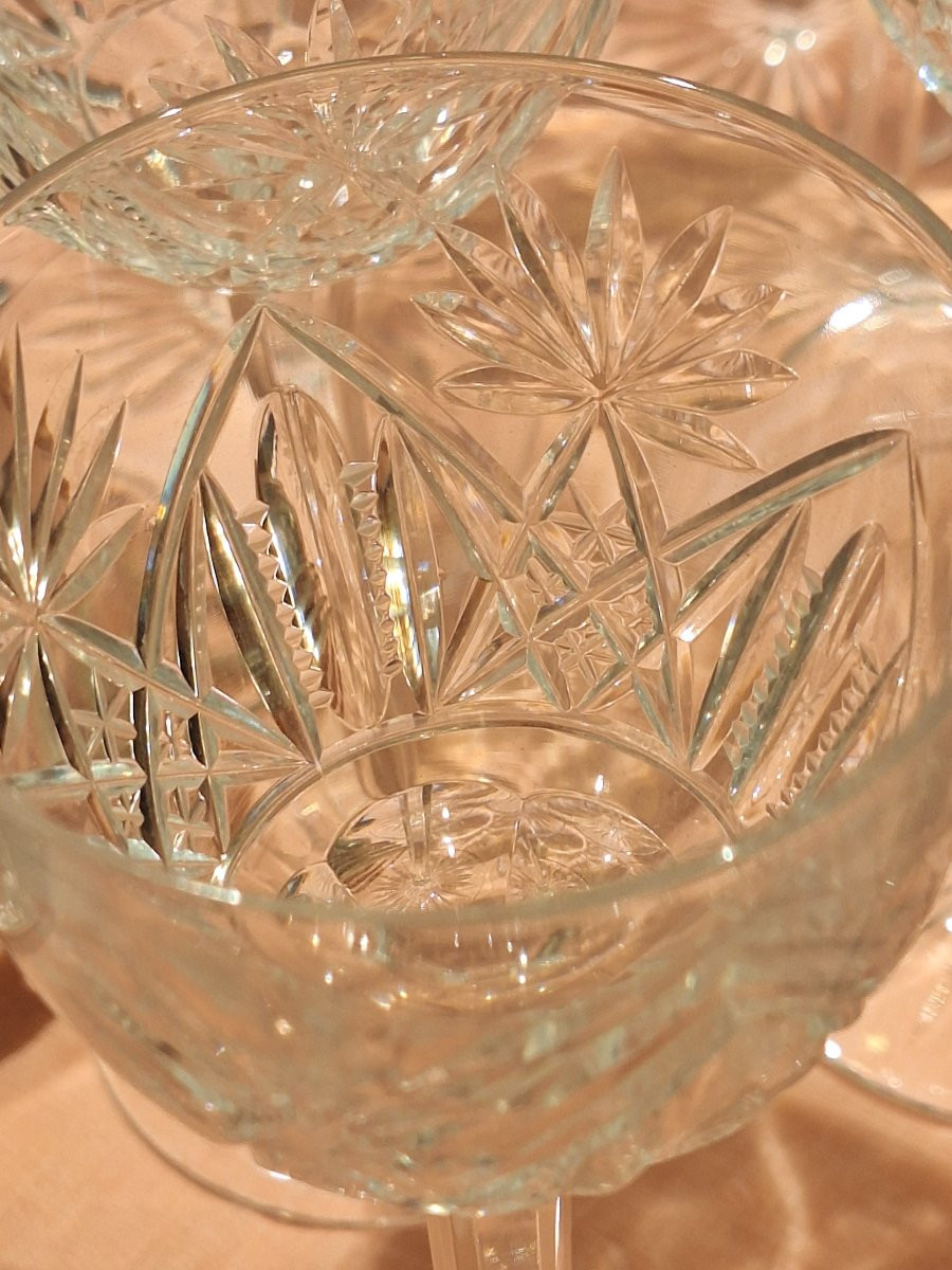 12 Roemer Crystal Wine Glasses Attributed To Saint Louis-photo-4