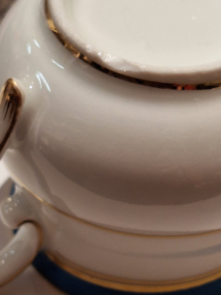 9 Paris Porcelain Juice Or Cream Pots On A Stand -photo-4
