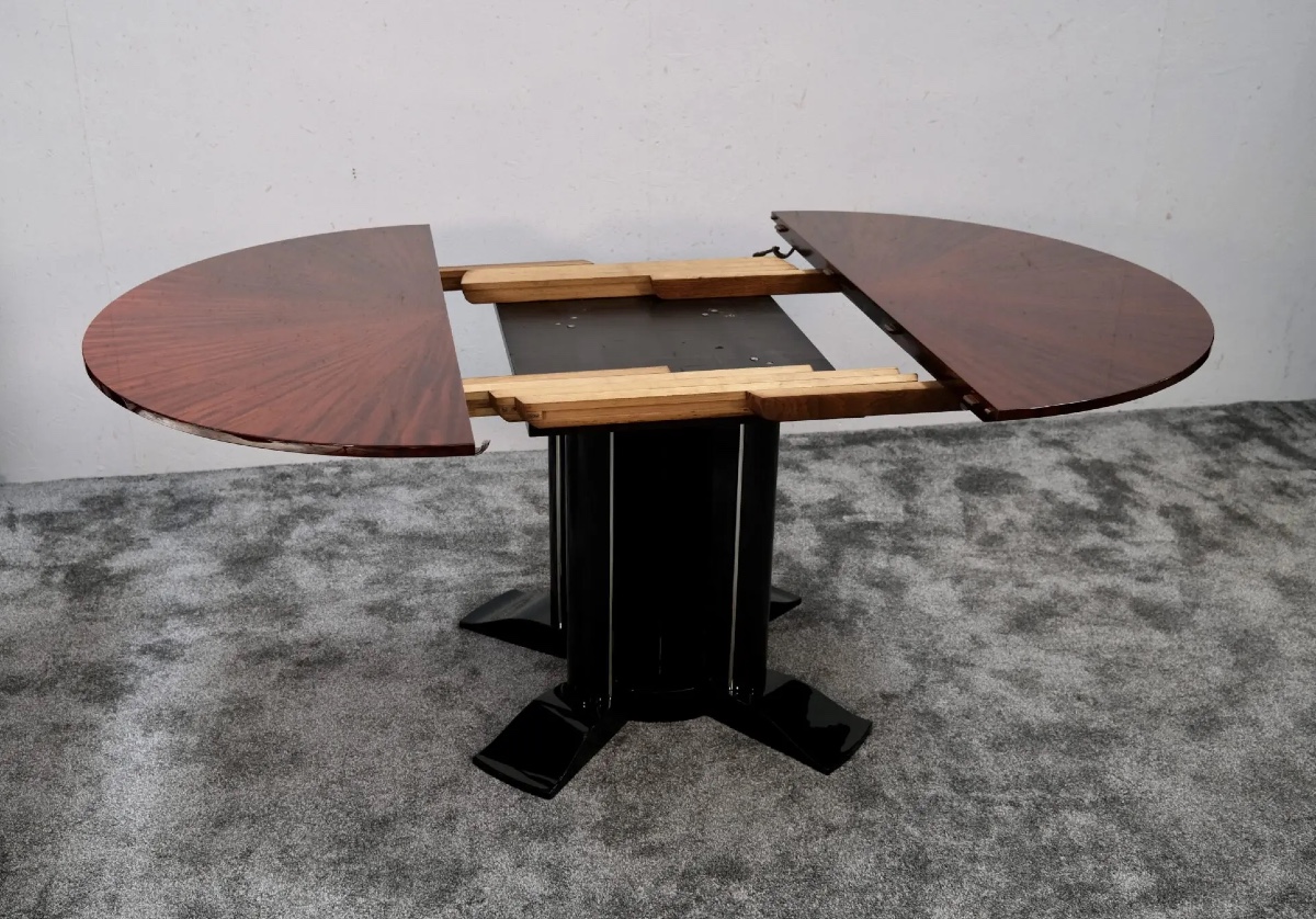 Art Deco Table, France Around 1930, Rosewood, Extendable-photo-3