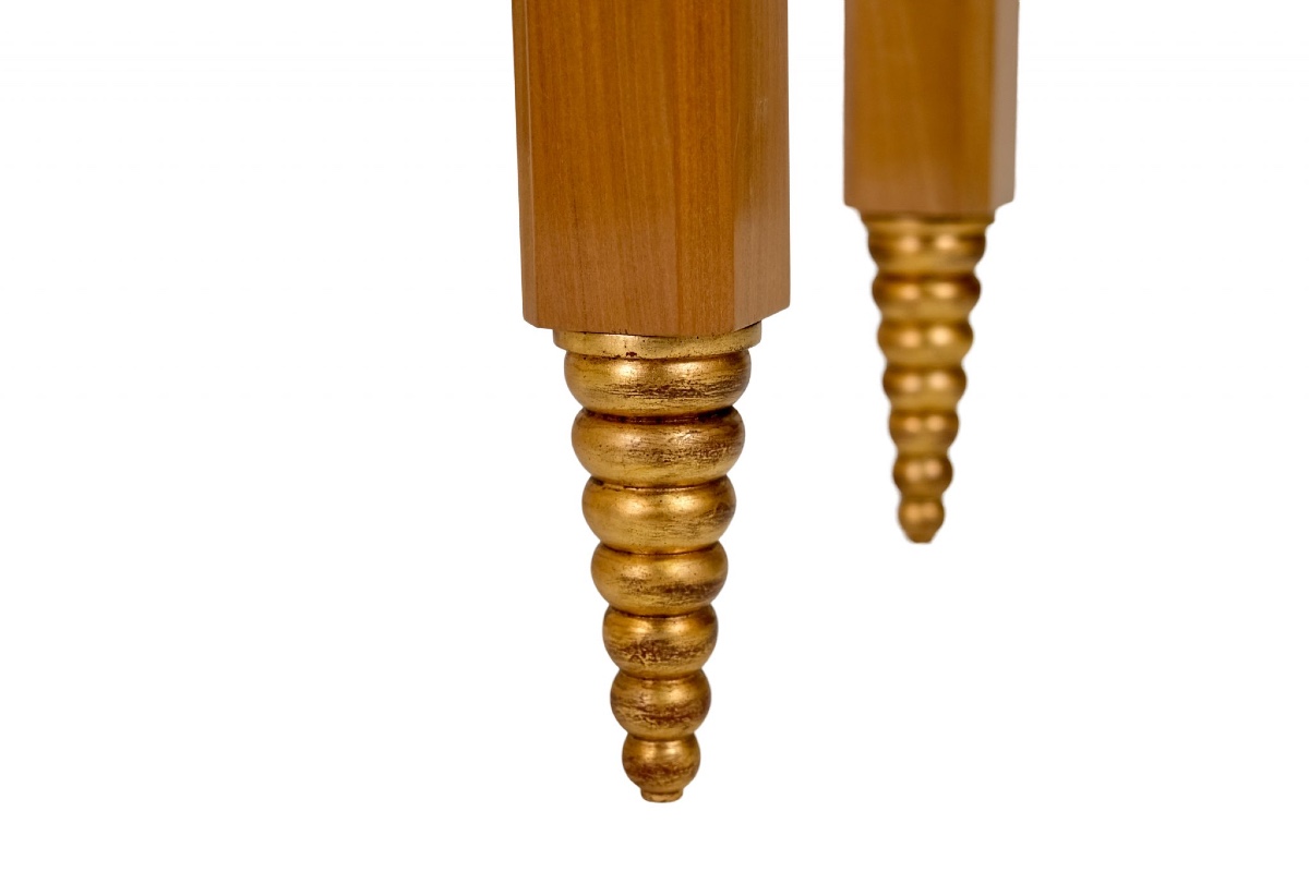 Very Elegant Bar Cabinet, In Light Wood With Gold Trim-photo-2