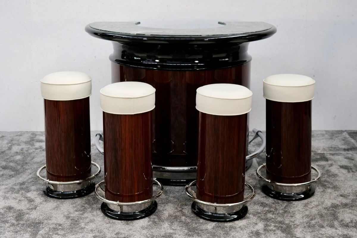 Tabouret de bar en cuir véritable-photo-2
