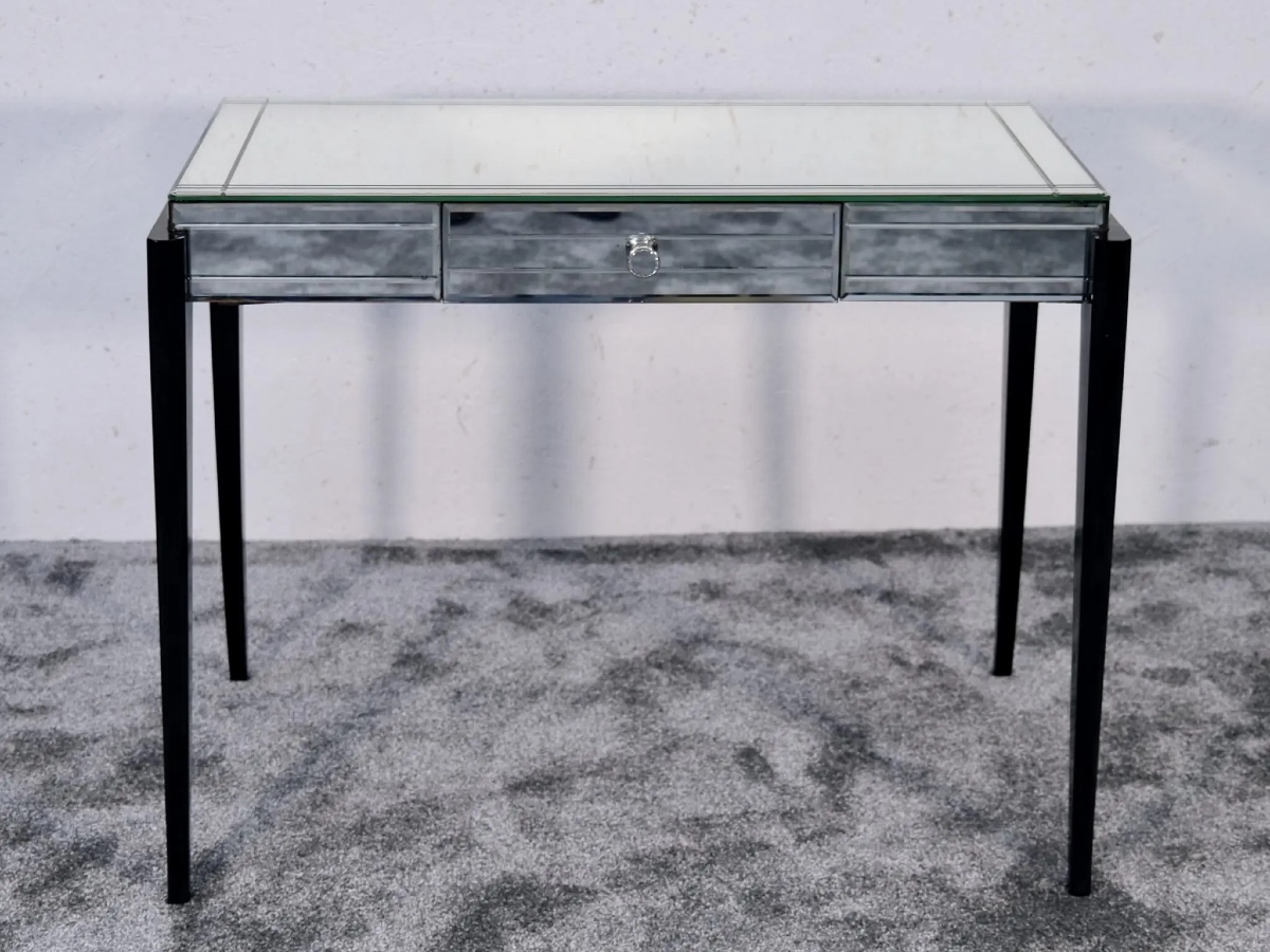 Coiffeuse ou console Art Déco en miroir-photo-2
