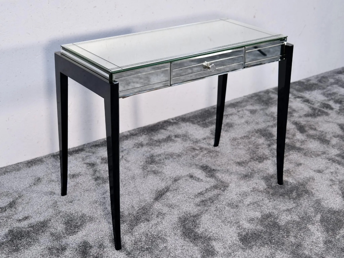 Coiffeuse ou console Art Déco en miroir-photo-3