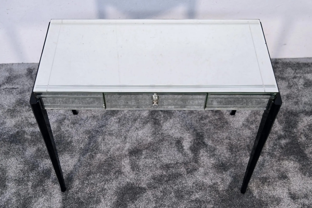 Coiffeuse ou console Art Déco en miroir-photo-4