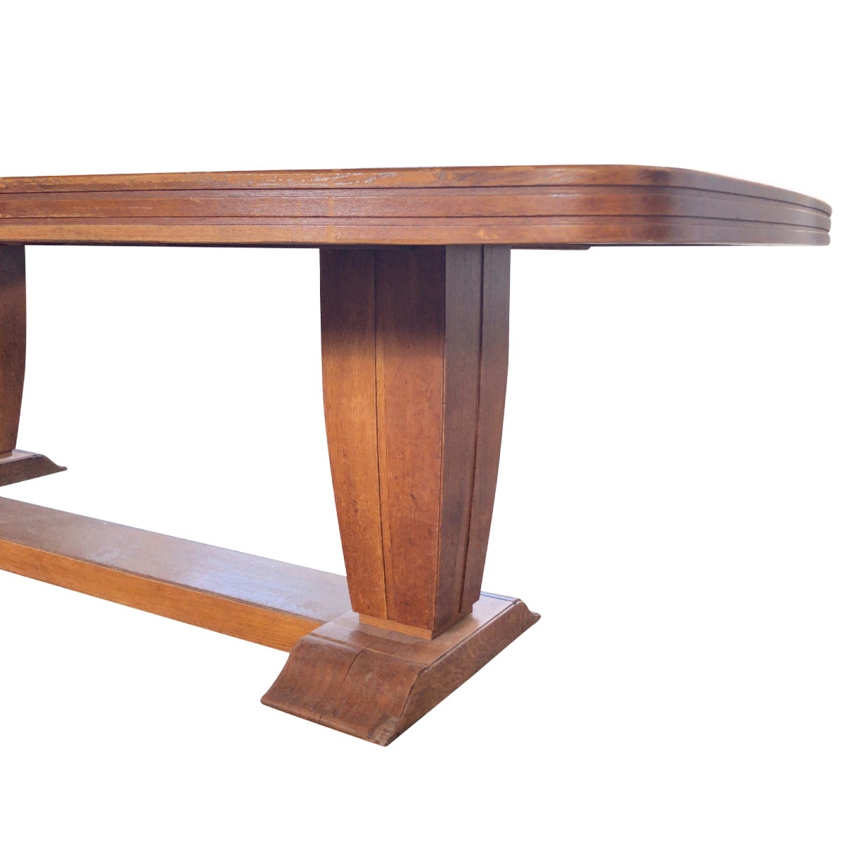 Unrestored Six-meter Long Art Deco Oak Conference Table-photo-1