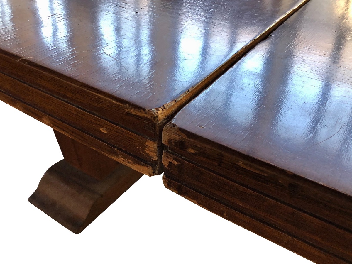 Unrestored Six-meter Long Art Deco Oak Conference Table-photo-3