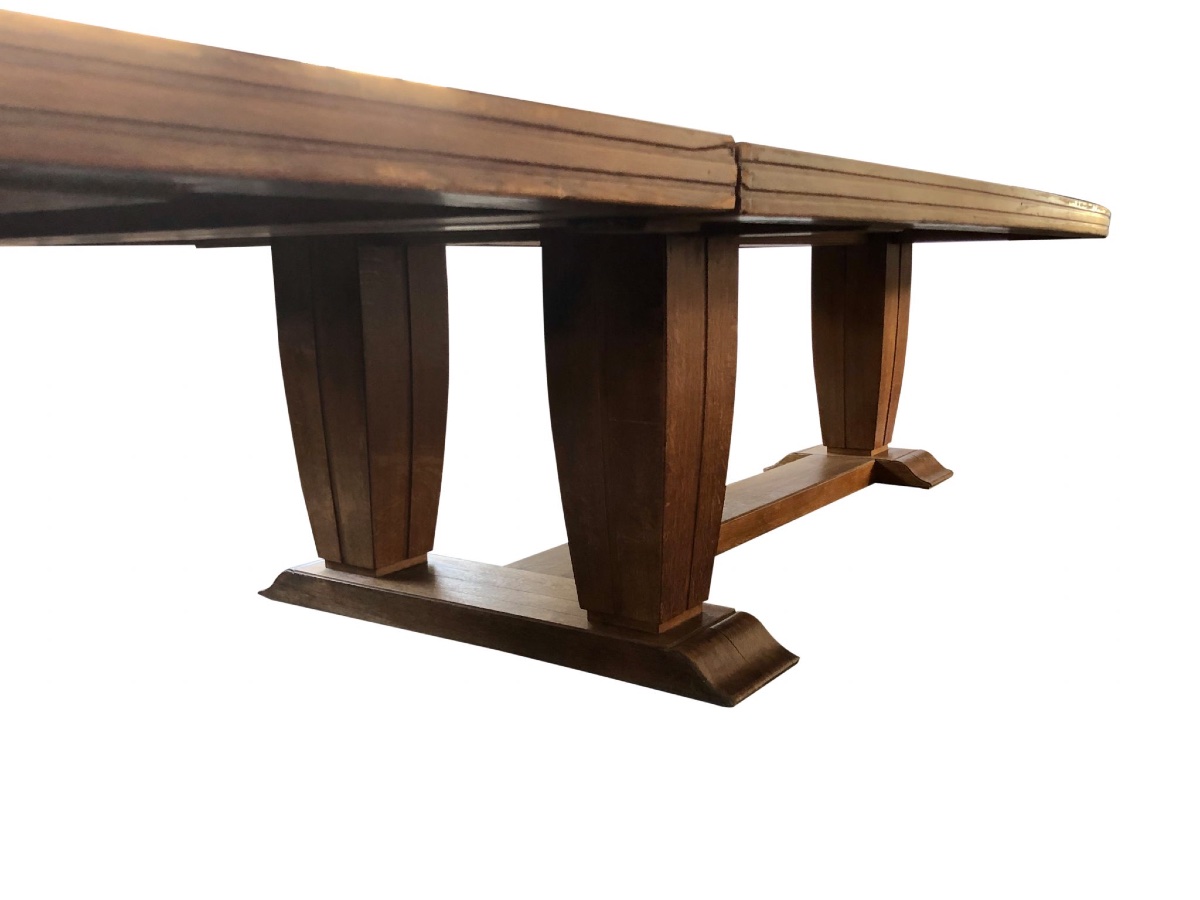 Unrestored Six-meter Long Art Deco Oak Conference Table-photo-8