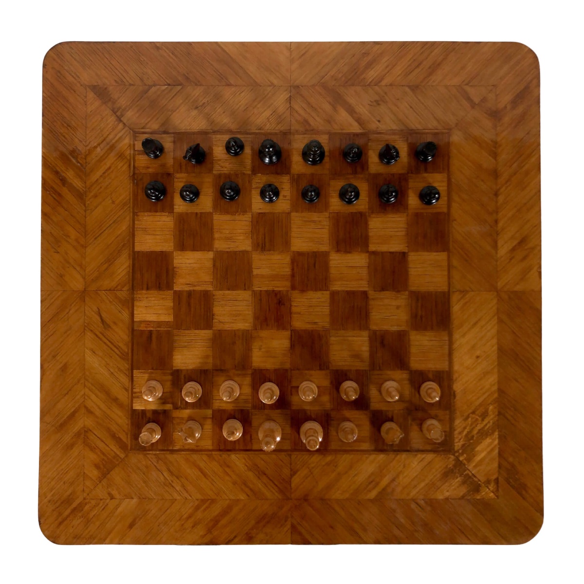 Table à jeux en marqueterie de paille dans le goût de Jean Michel Frank-photo-4