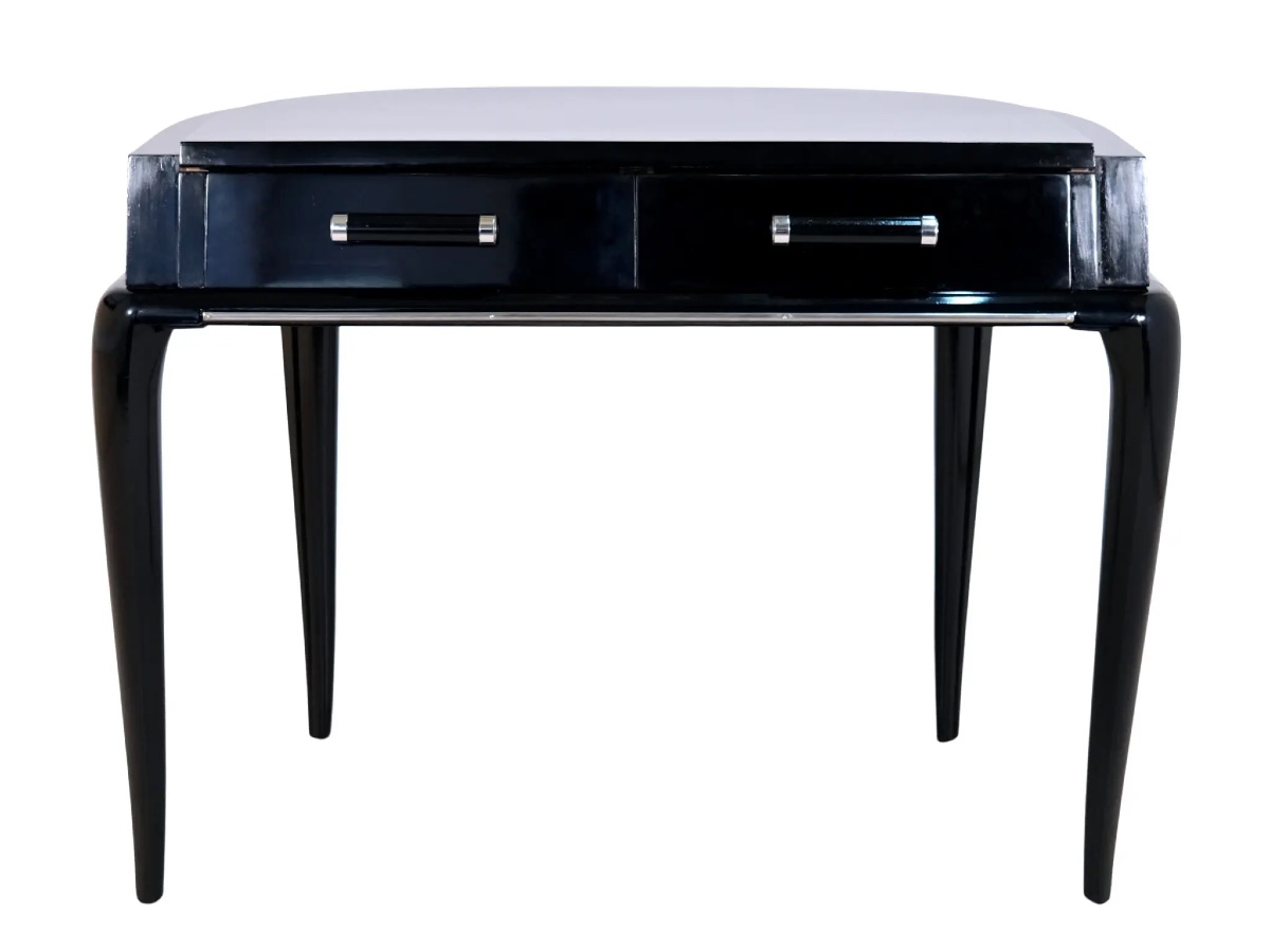 Bureau semi-circulaire en noir-photo-3
