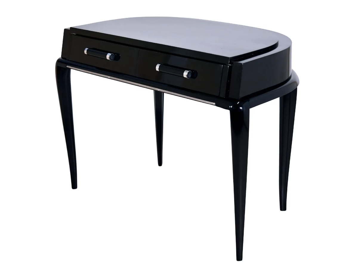 Bureau semi-circulaire en noir-photo-1