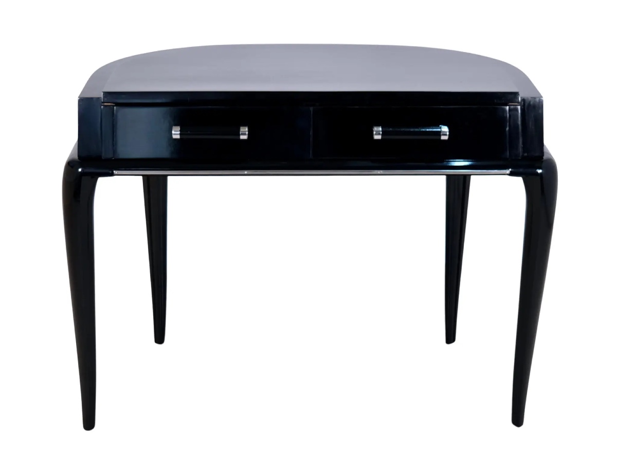 Bureau semi-circulaire en noir