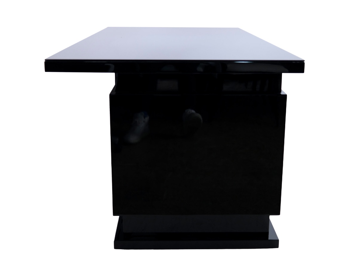 Modernist Desk In Black Lacquer-photo-4