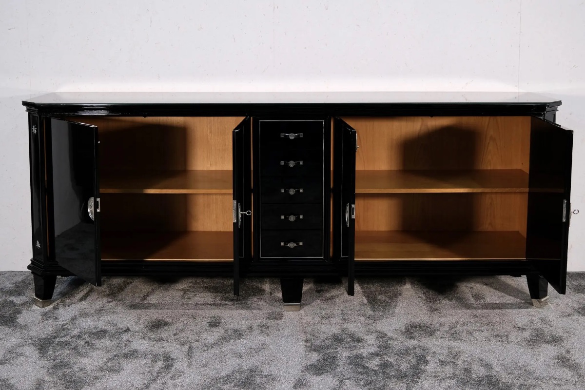 Buffet Art Déco avec tiroirs et ferrures en forme d'étoile-photo-3