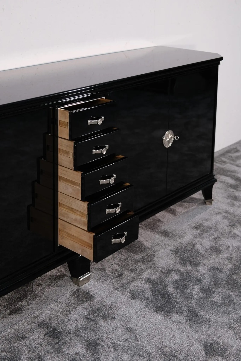 Buffet Art Déco avec tiroirs et ferrures en forme d'étoile-photo-5