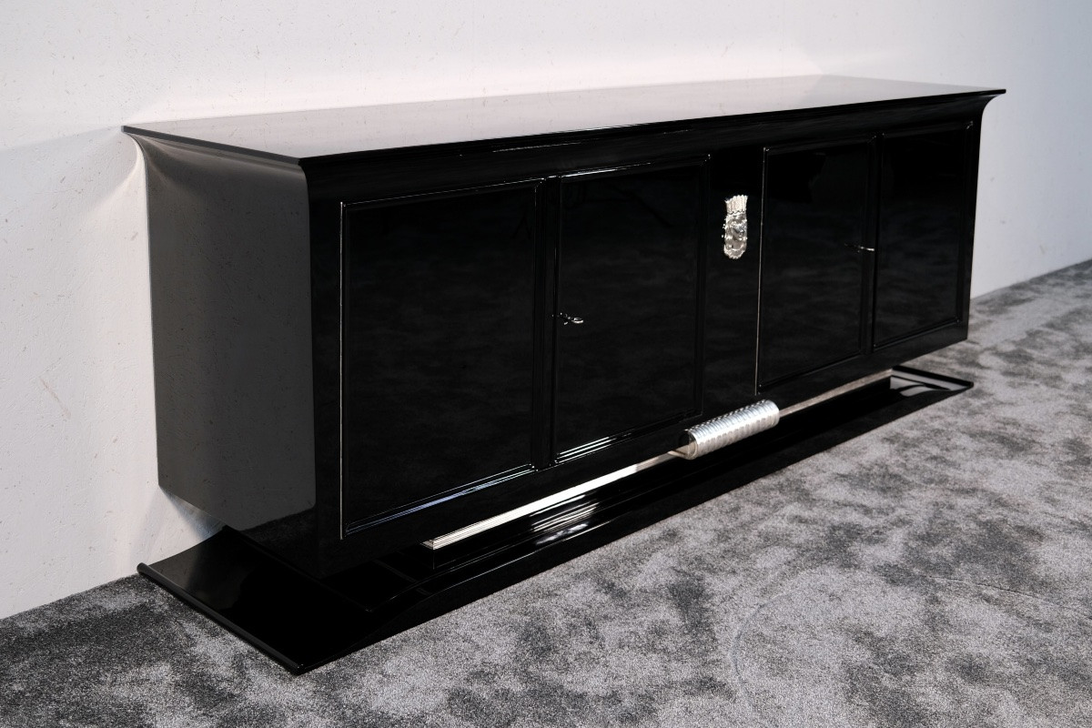Art Deco Sideboard Adorned With An Emblem Representing A Stylized Woman's Head-photo-8