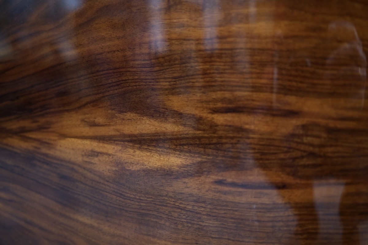 Small Art Deco Walnut Sideboard With 3 Drawers In The Center.-photo-5
