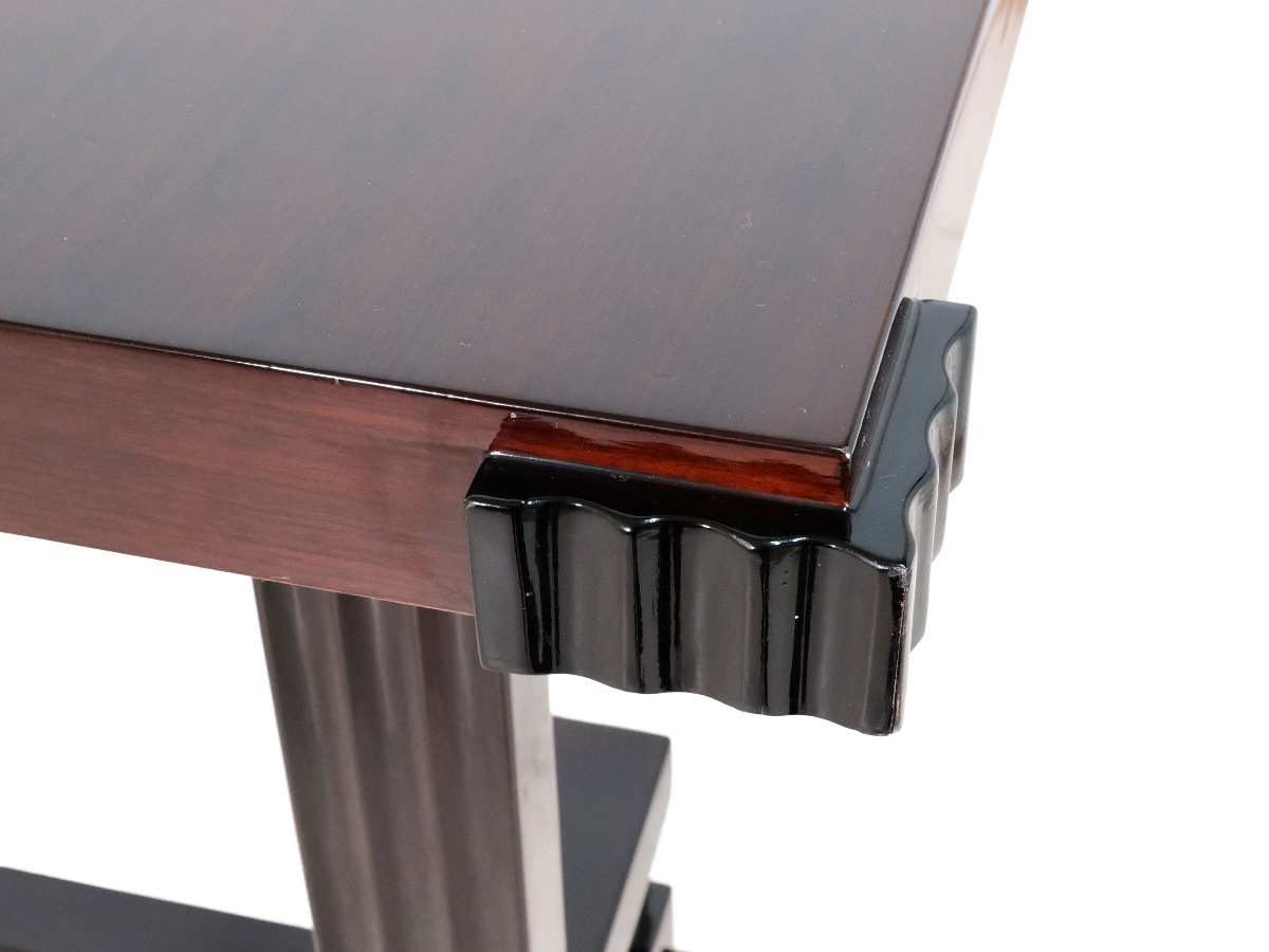 Mahogany Console, Original Art Deco High-gloss Lacquer, France, 1930s-photo-3