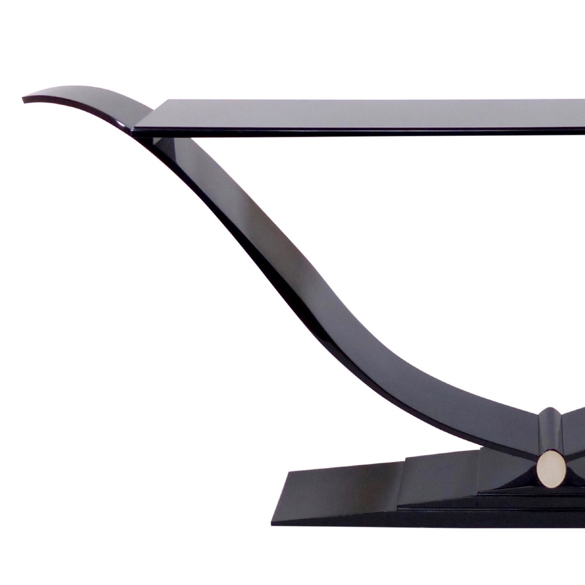 Elegant Style Art Deco Console High-gloss Black Lacquer-photo-3