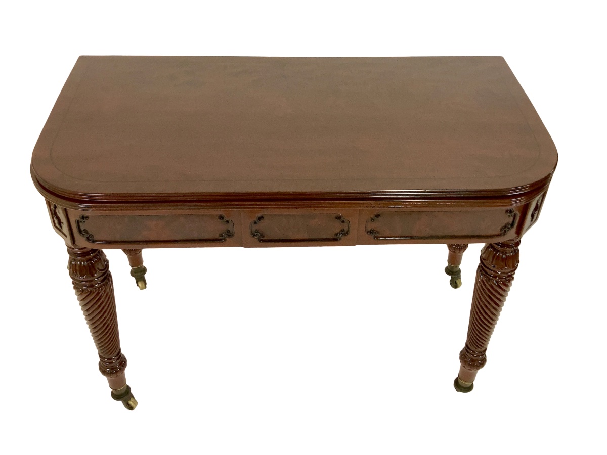 Regency-style Extensible Table, Hand-polished Shellac-photo-2