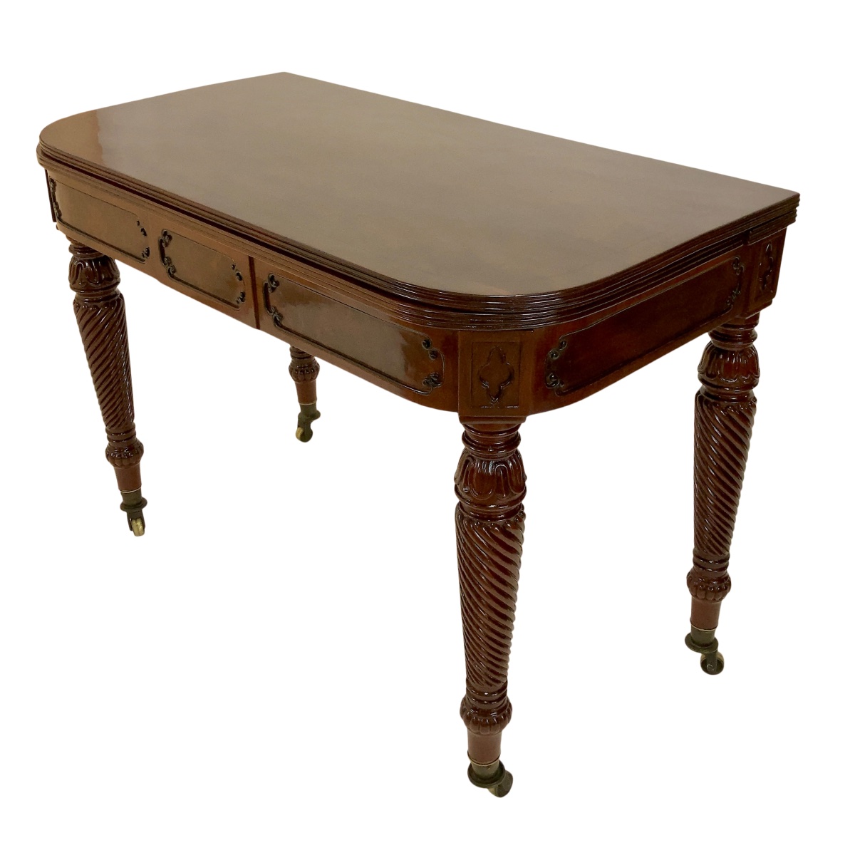 Regency-style Extensible Table, Hand-polished Shellac-photo-3