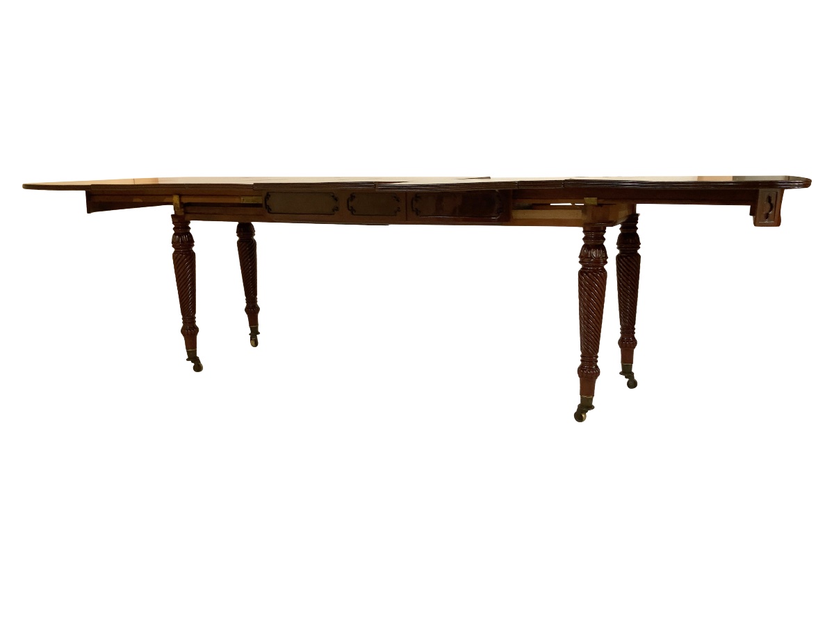 Regency-style Extensible Table, Hand-polished Shellac-photo-2