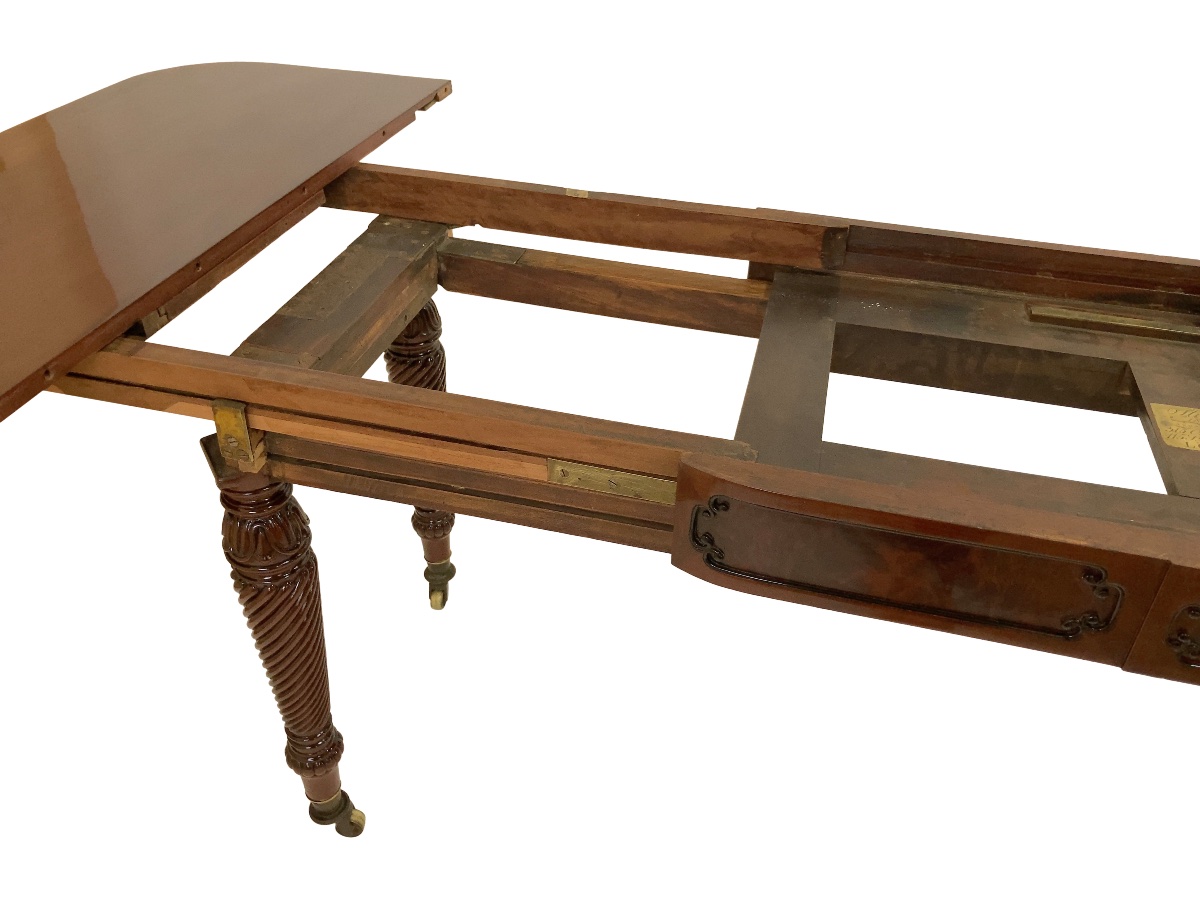 Regency-style Extensible Table, Hand-polished Shellac-photo-4